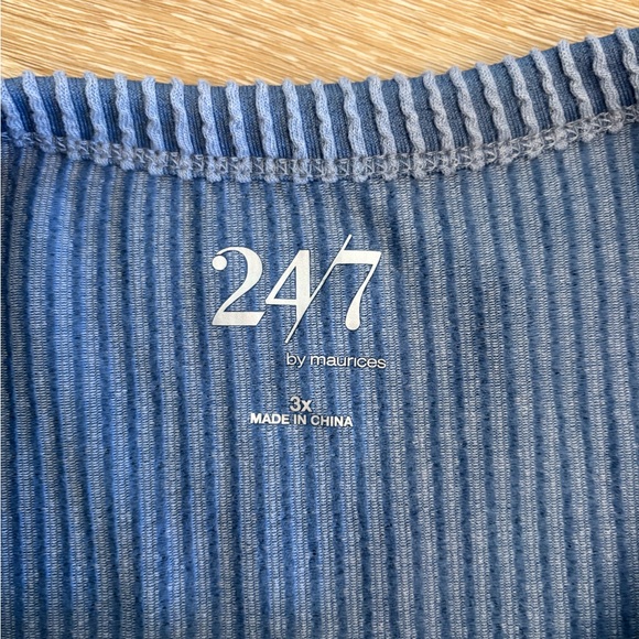 Maurices Blue Ribbed Knit Top - Picture 3 of 3